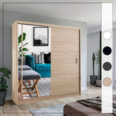 VISION OAK Sliding Door Wardrobe - Modern Design with Mirror Doors